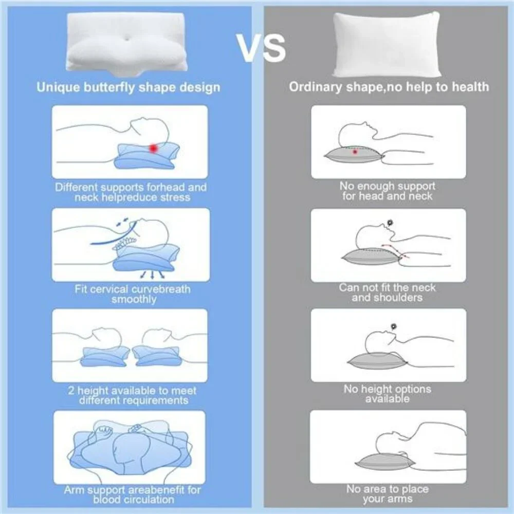 Memory foam cervical neck pillow adjustable side sleeper pillow for pain relief